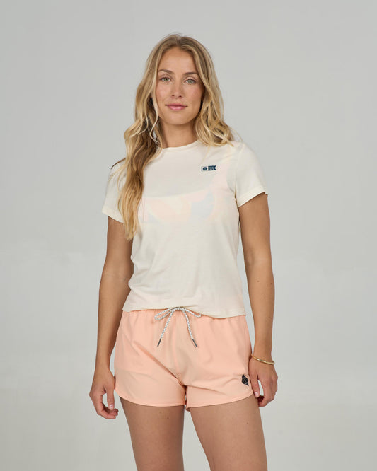 Front view of the Alpha Tech Tee - Off White. 