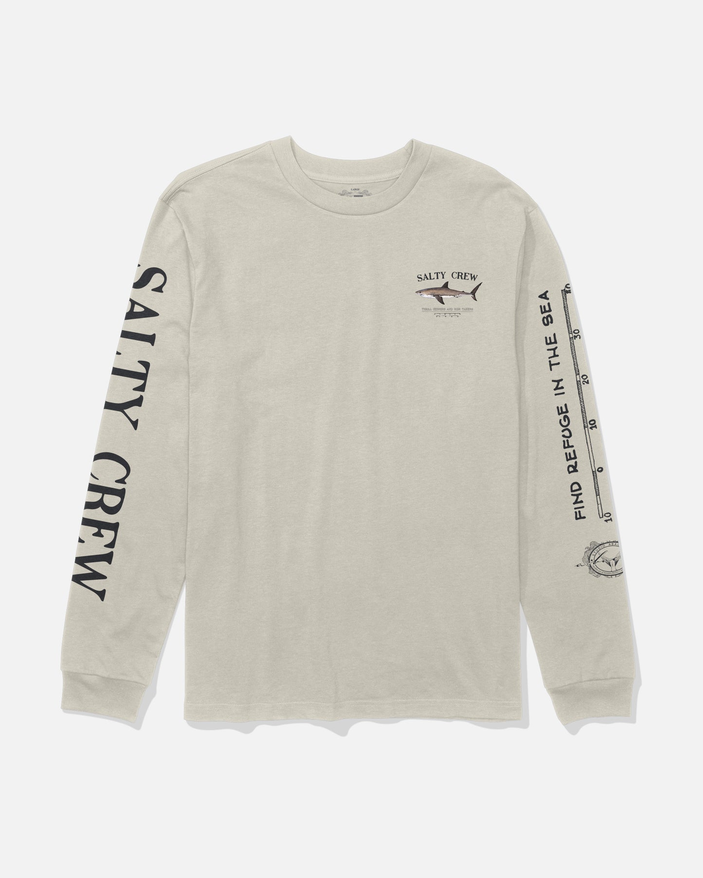 Front view of the Bruce Boys Long Sleeve Tee - Bone. 