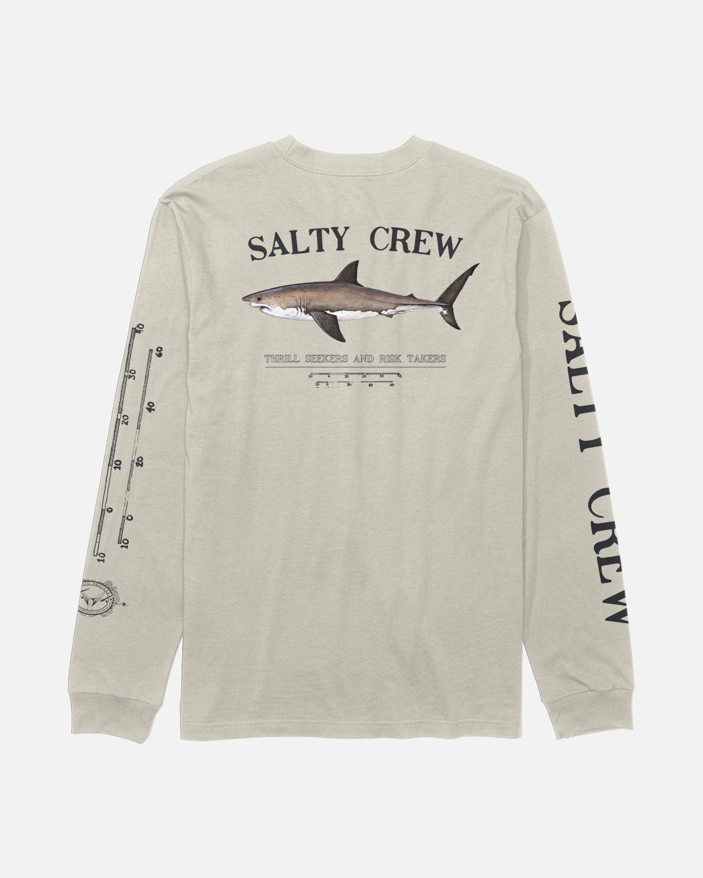Back view of the Bruce Boys Long Sleeve Tee - Bone. 