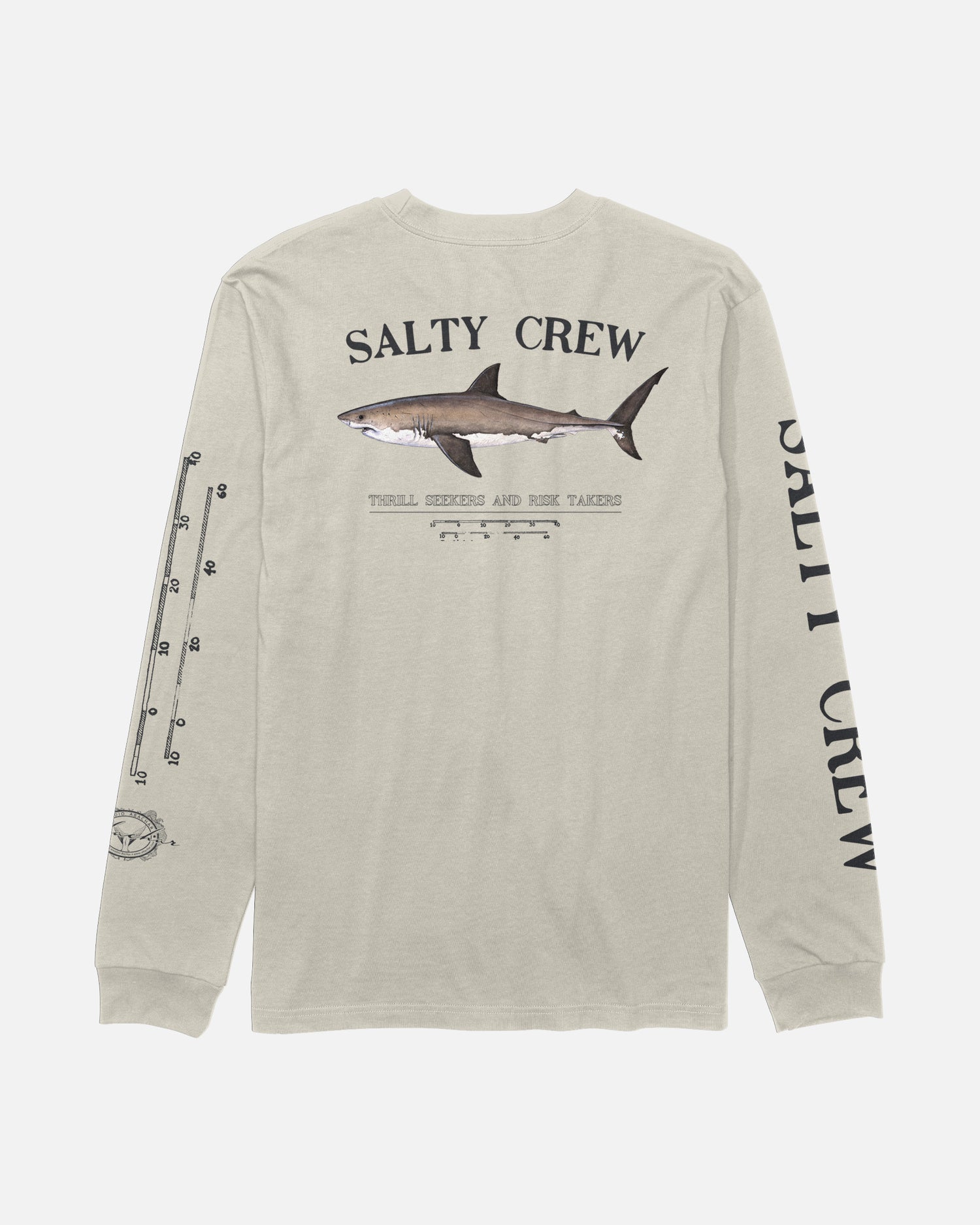 Back view of the Bruce Boys Long Sleeve Tee - Bone. 
