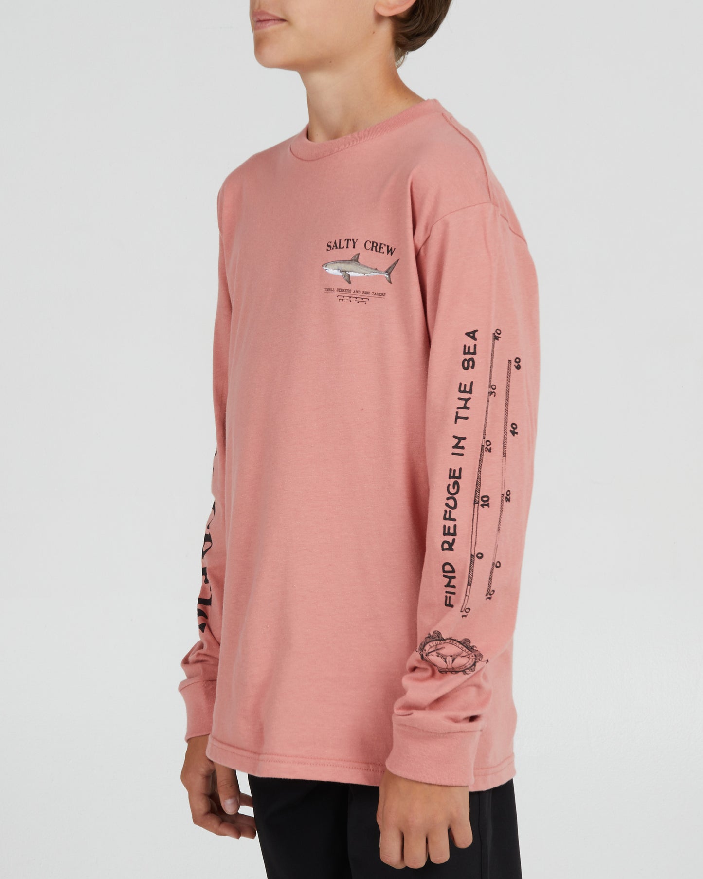 front angled Bruce Boys Coral L/S Tee