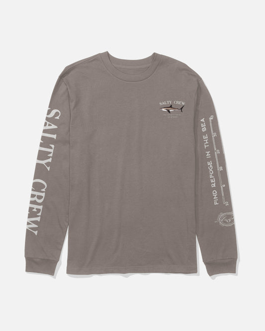 Front view of the Bruce Long Sleeve Tee - Cinder. 
