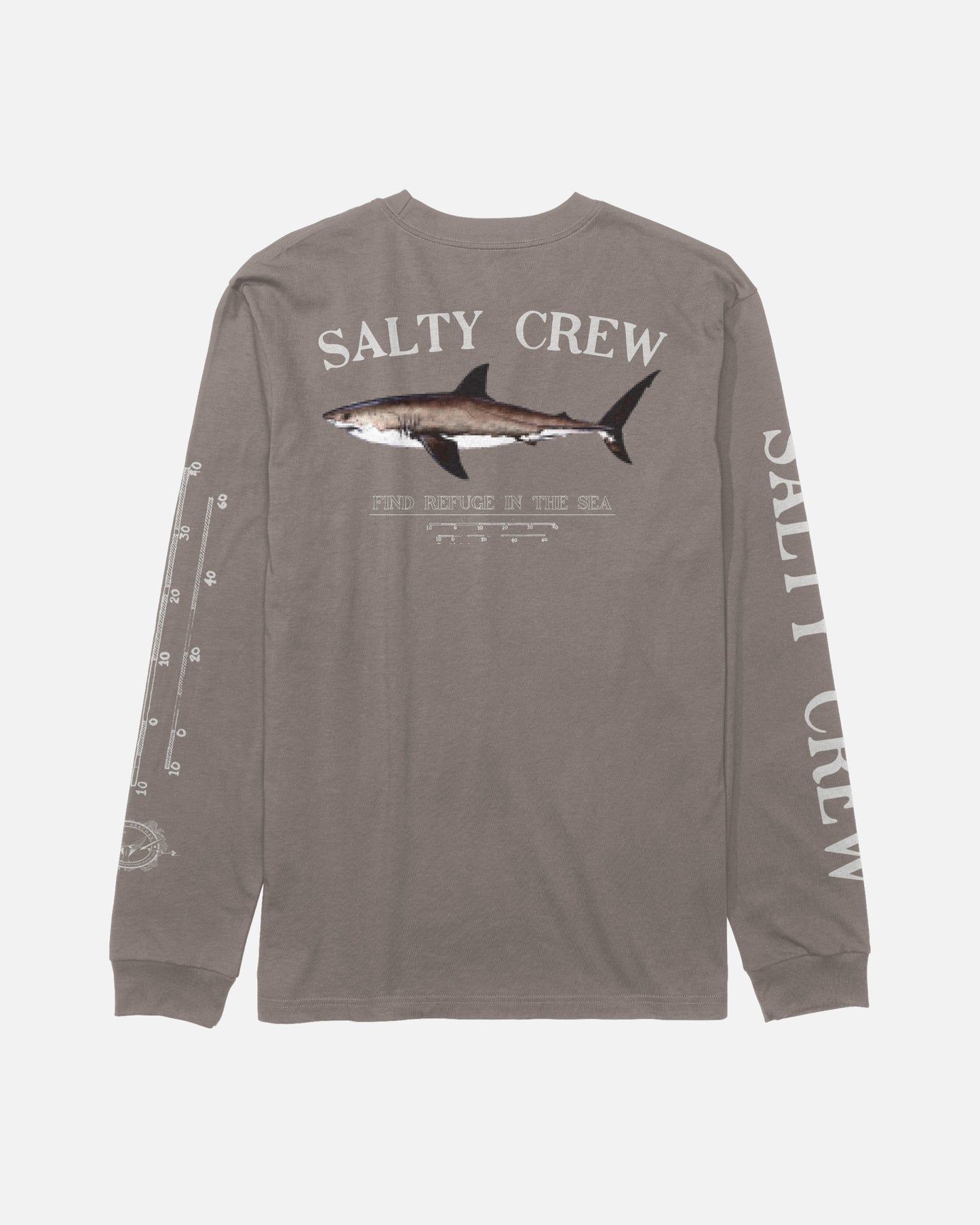Back view of the Bruce Long Sleeve Tee - Cinder. 
