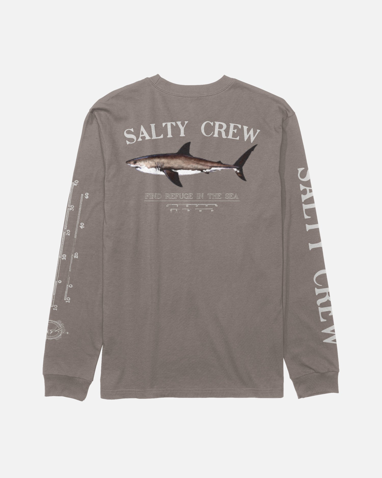 Back view of the Bruce Long Sleeve Tee - Cinder. 