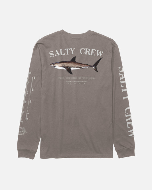 Back view of the Bruce Long Sleeve Tee - Cinder. 
