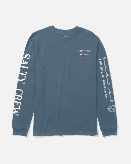 Front view of the Bruce Long Sleeve Tee - Slate. 