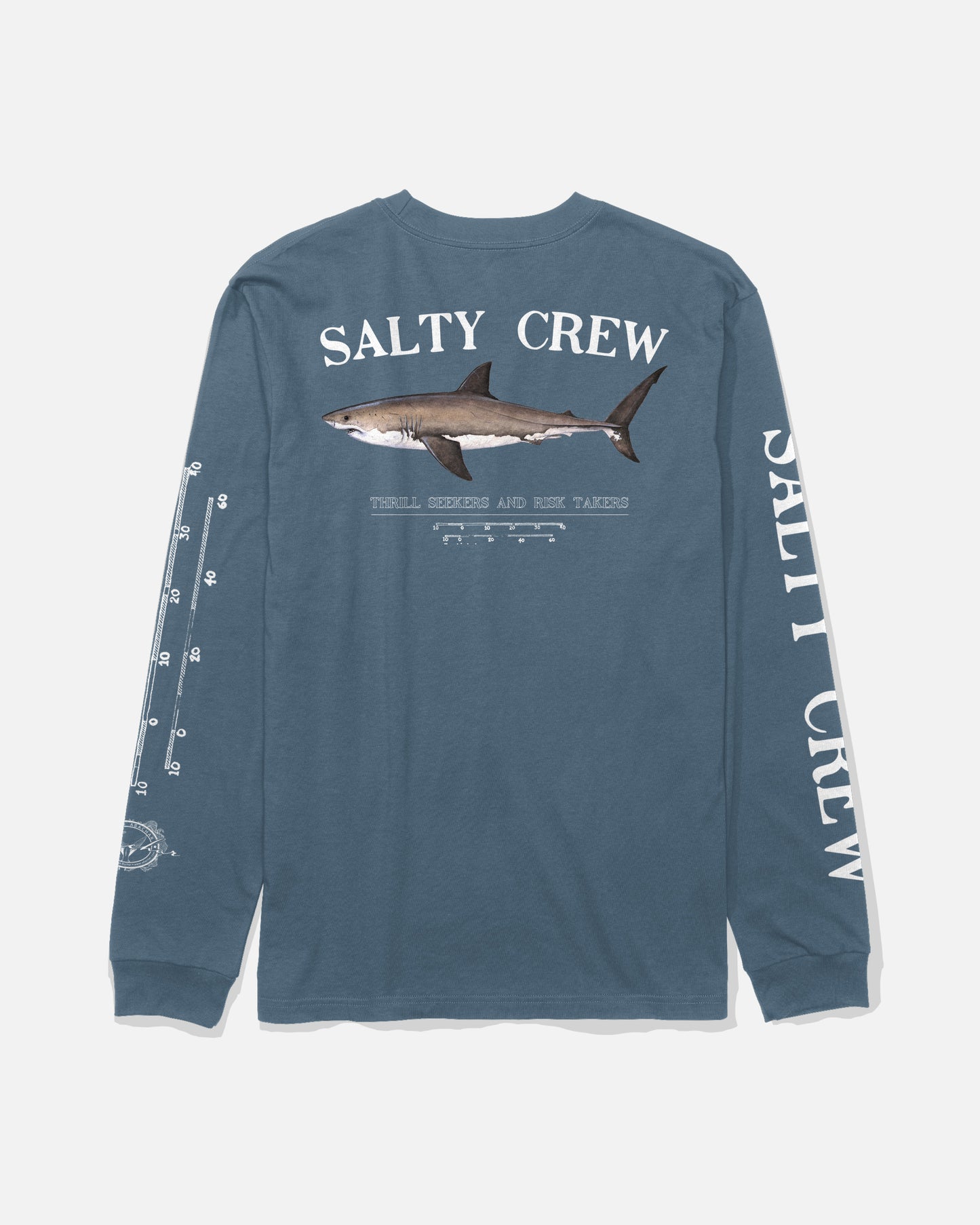 Back view of the Bruce Long Sleeve Tee - Slate. 