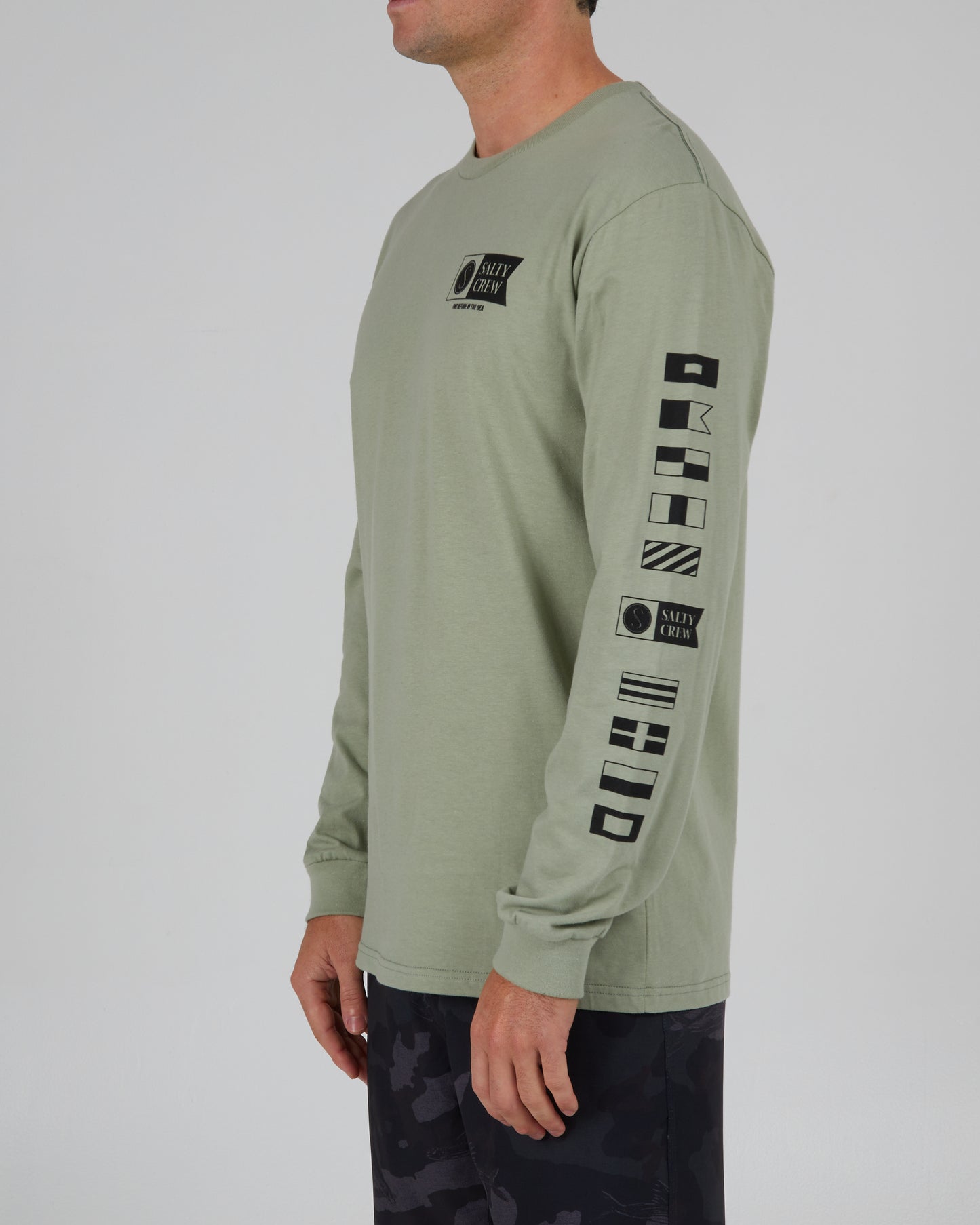 front angled Alpha Dusty Sage L/S Premium Tee