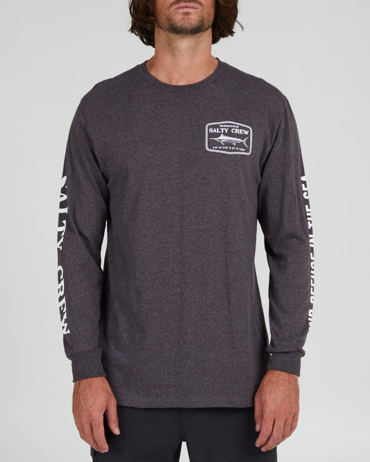 front view of Stealth Charcoal Heather L/S Standard Tee