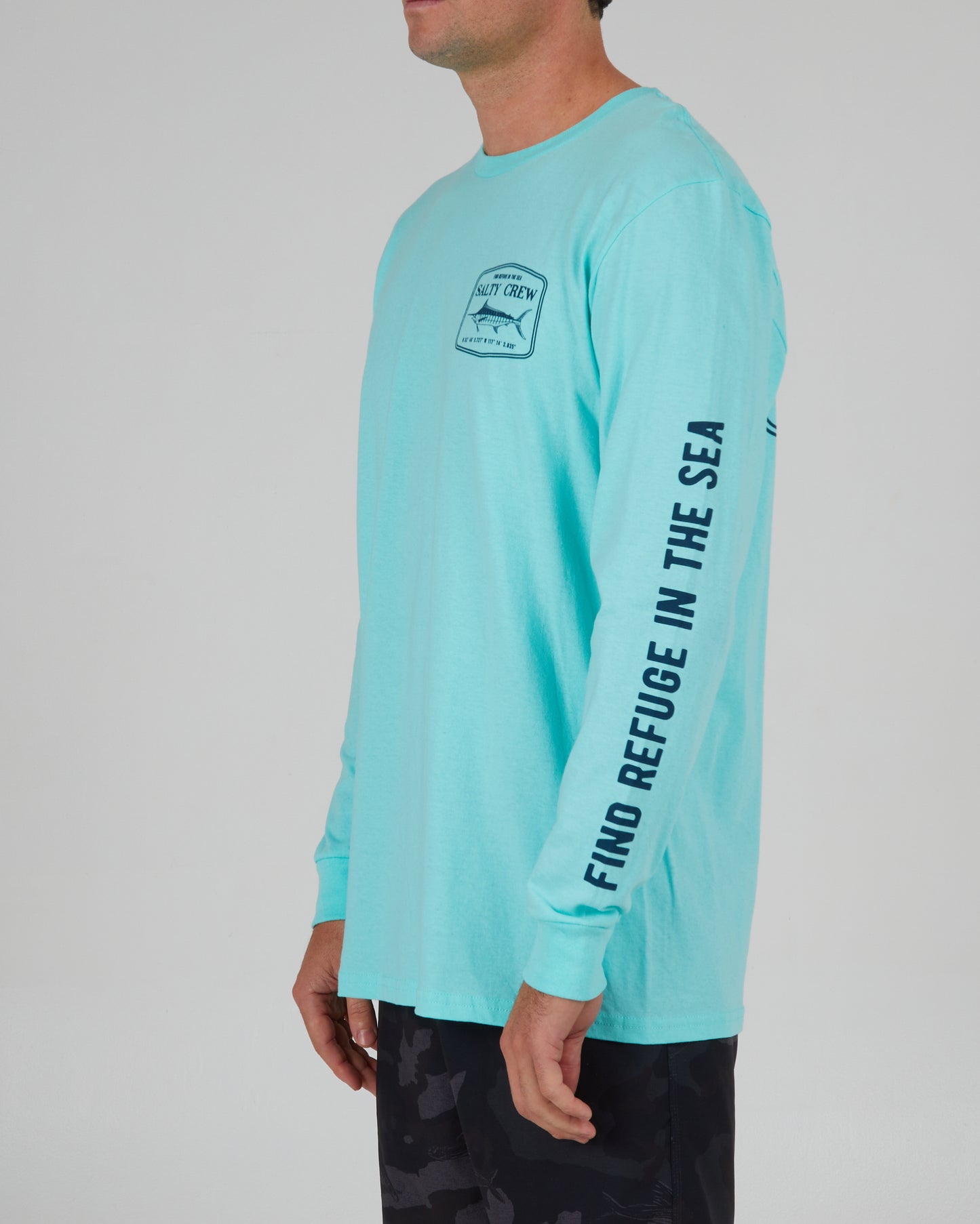front angled Stealth Sea Foam L/S Standard Tee