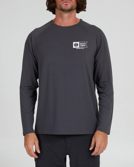 front view of Mariner UV Charcoal L/S Tee