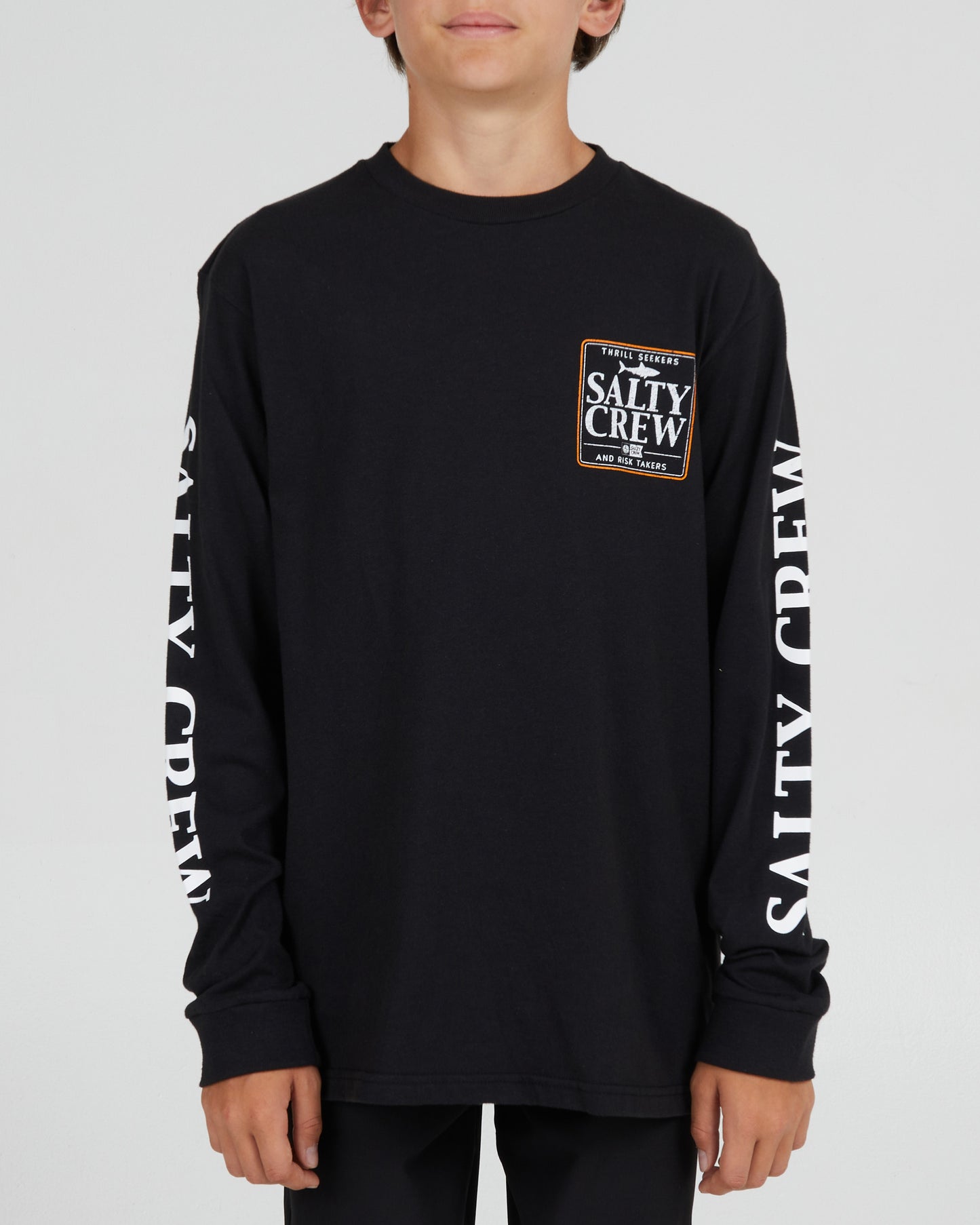 On body front of the Coaster Boys Black L/S Tee