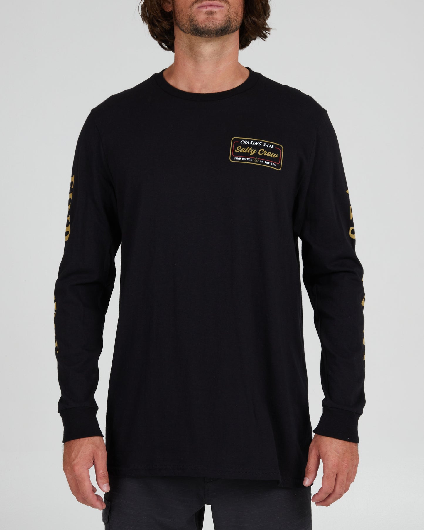 front view of Marina Black L/S Standard Tee