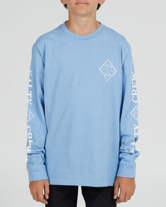front view of Tippet Boys Marine Blue L/S Tee