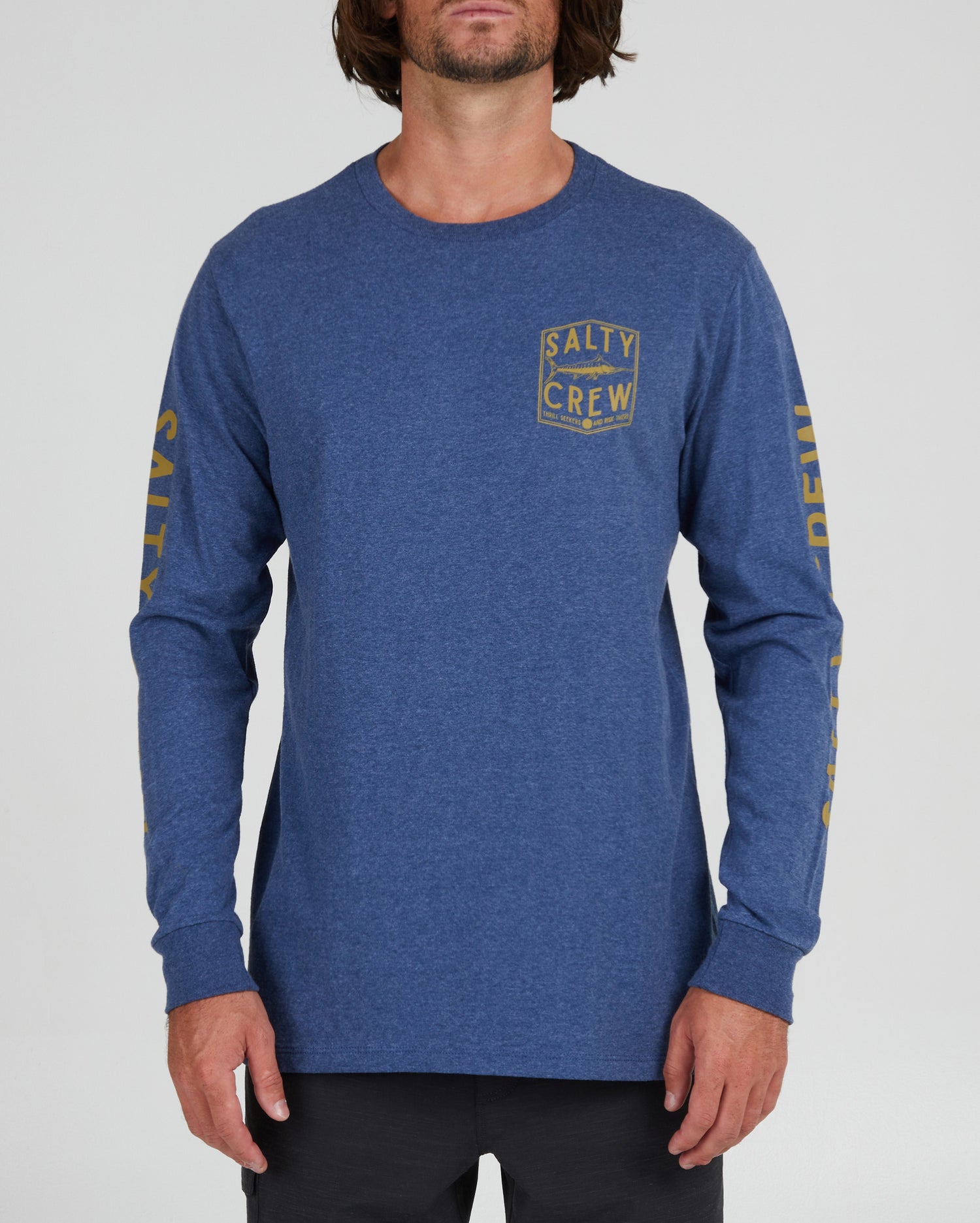 FISHERY STANDARD L/S TEE - Navy Heather