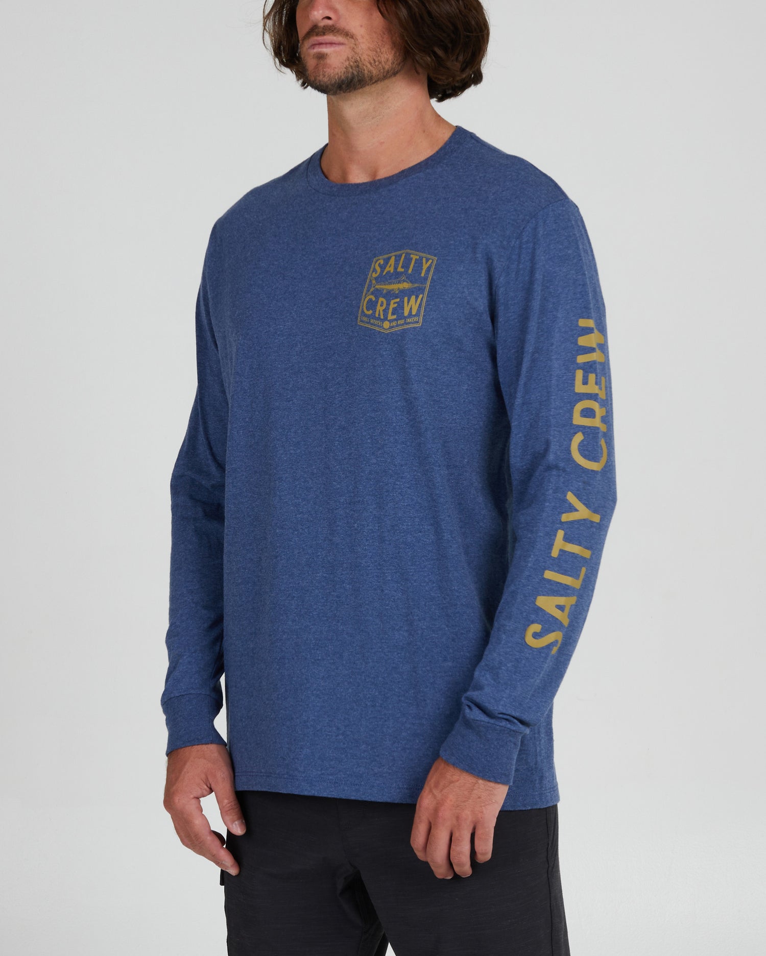 FISHERY STANDARD L/S TEE - Navy Heather