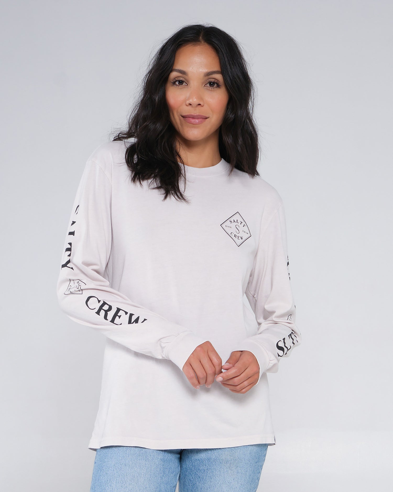 front view of Tippet Natural L/S Boyfriend Tee