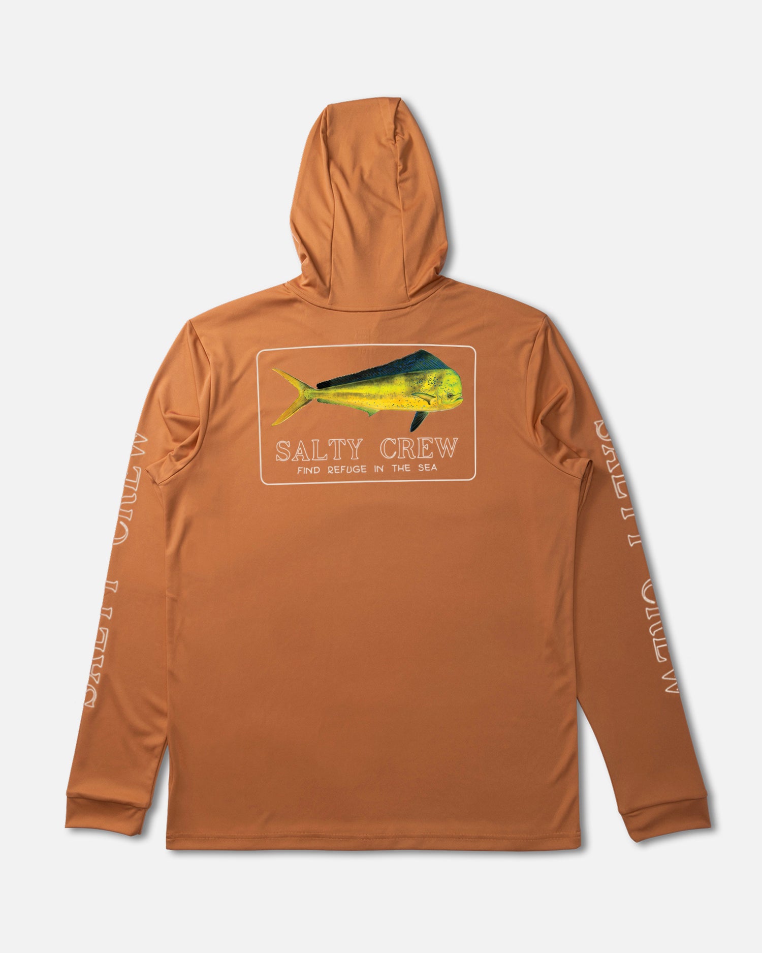 Back view of the Golden Mahi Sunshirt Hoodie - Washed Clay. 
