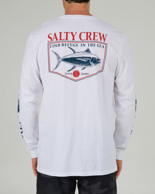 back view of Angler White L/S Standard Tee