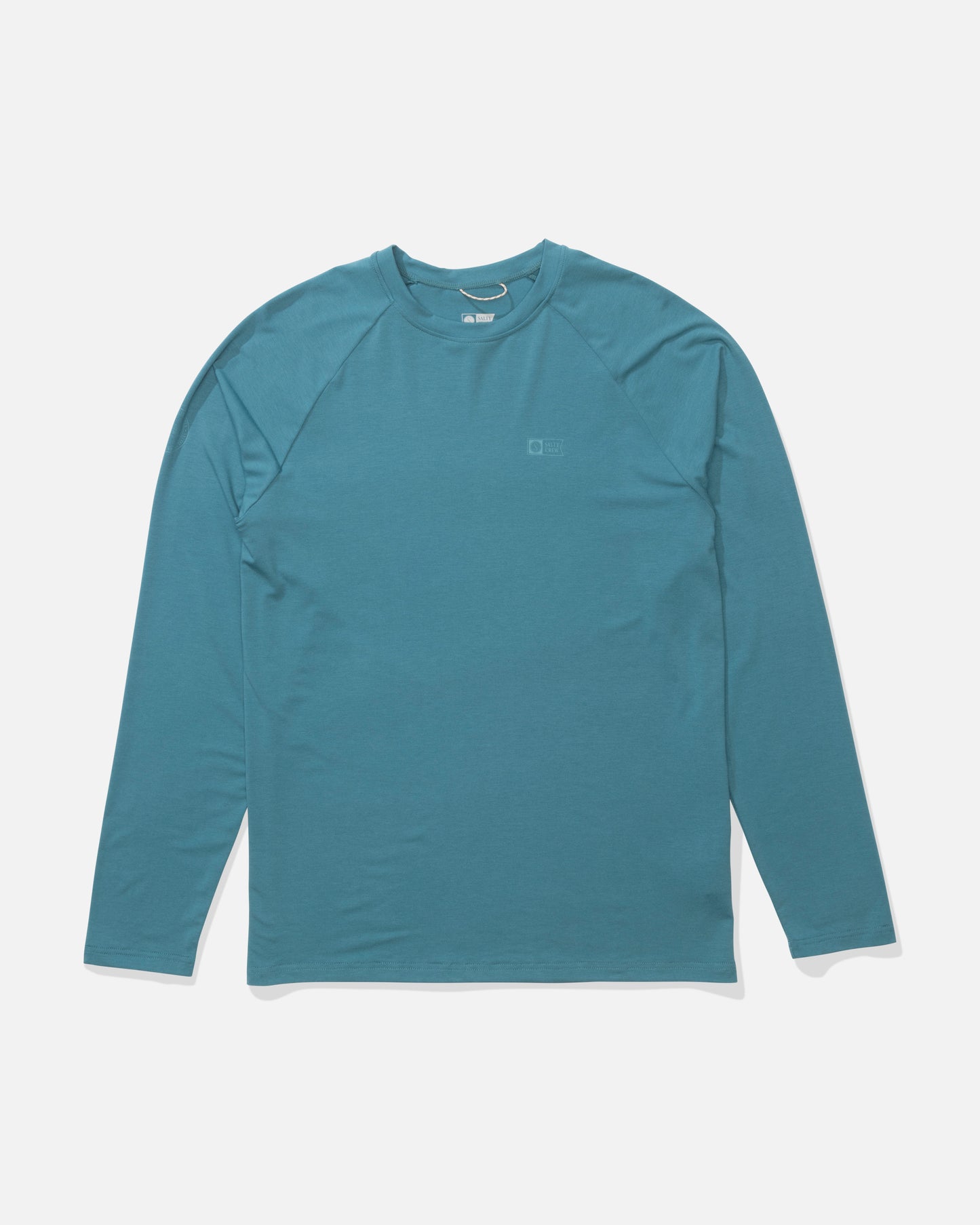 Front view of the Mariner Lite UV Long Sleeve - Teal Blue. 