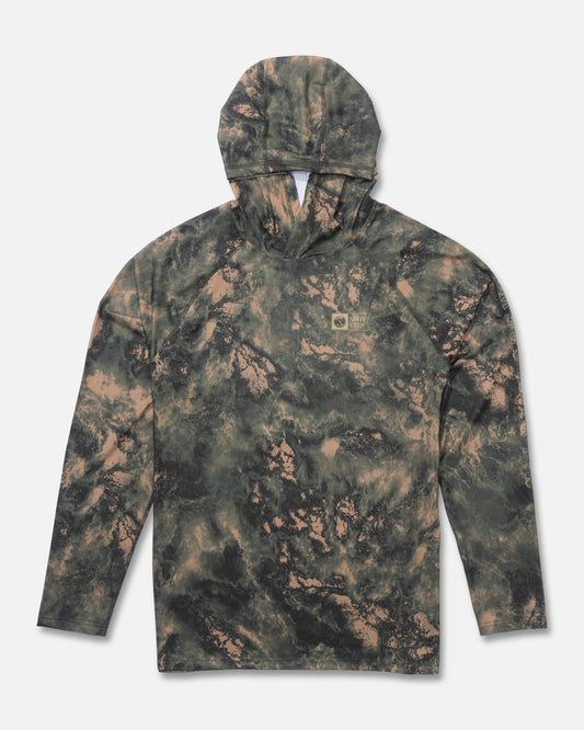 front view of Apex Perforated Sunshirt - Deep Forest