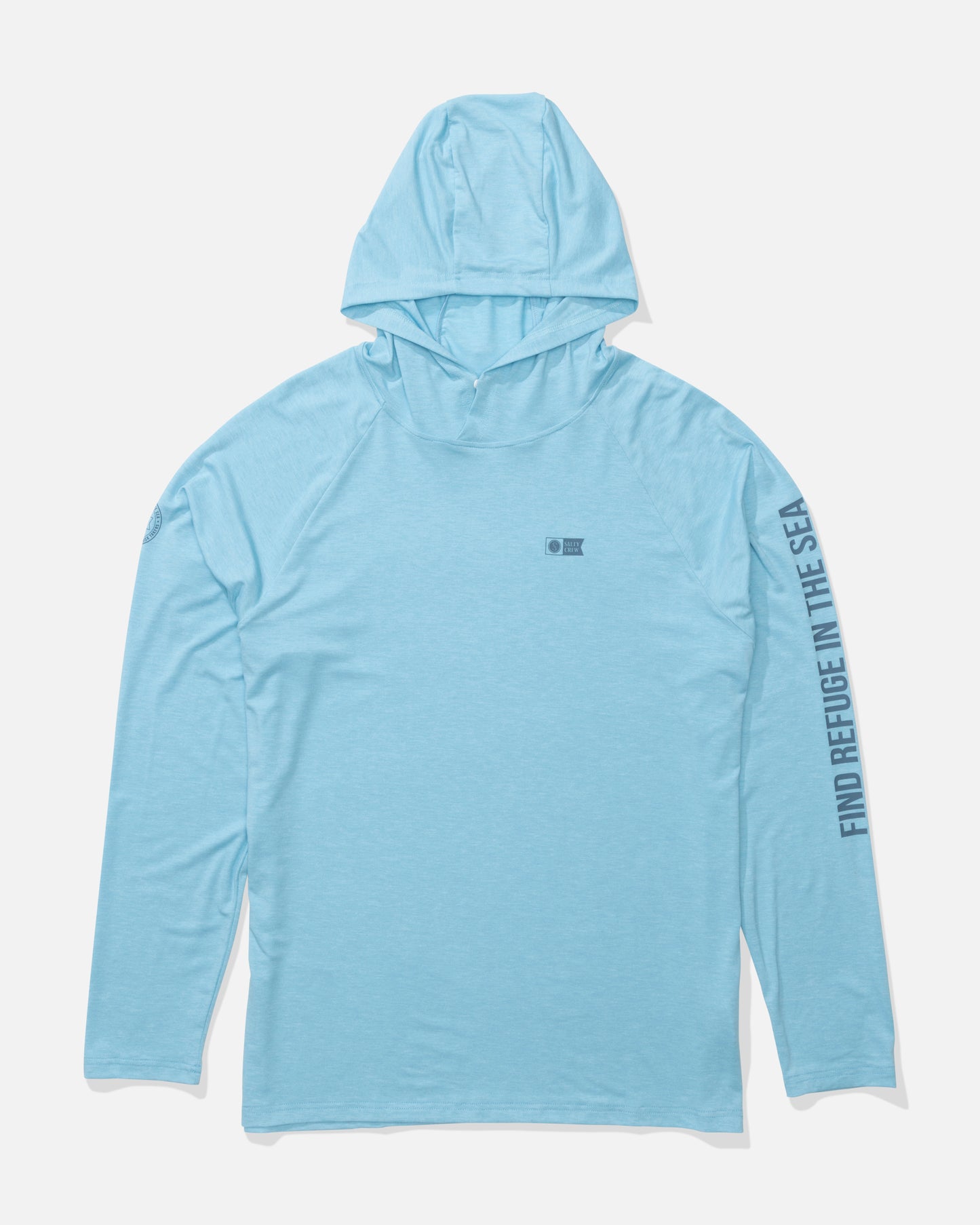 Front view of the Mariner Lite UV Hood - Air Blue. 