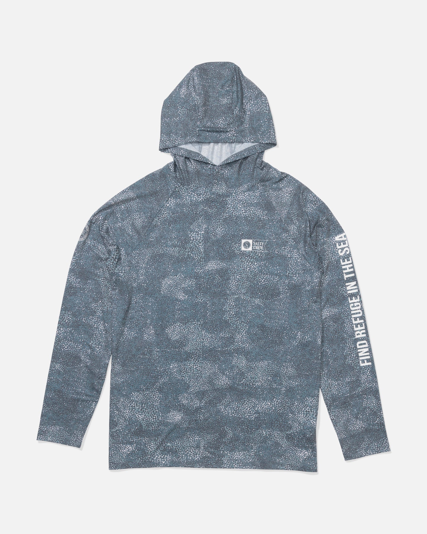 Front view of the Mariner Lite UV Hoodie - Dark Navy.
