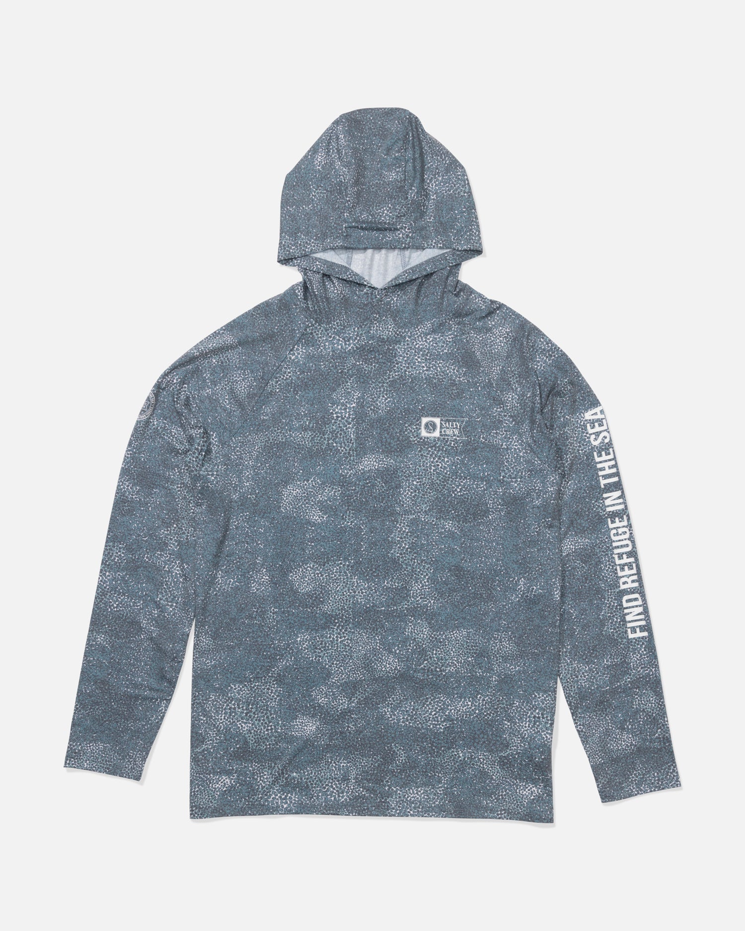 Front view of the Mariner Lite UV Hoodie - Dark Navy.