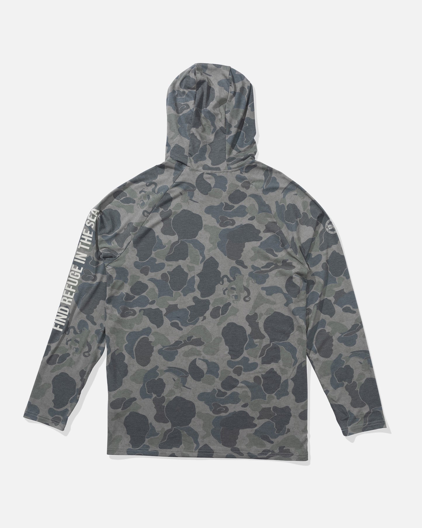 back view of Mariner Lite UV Hoodie - Sand Camo