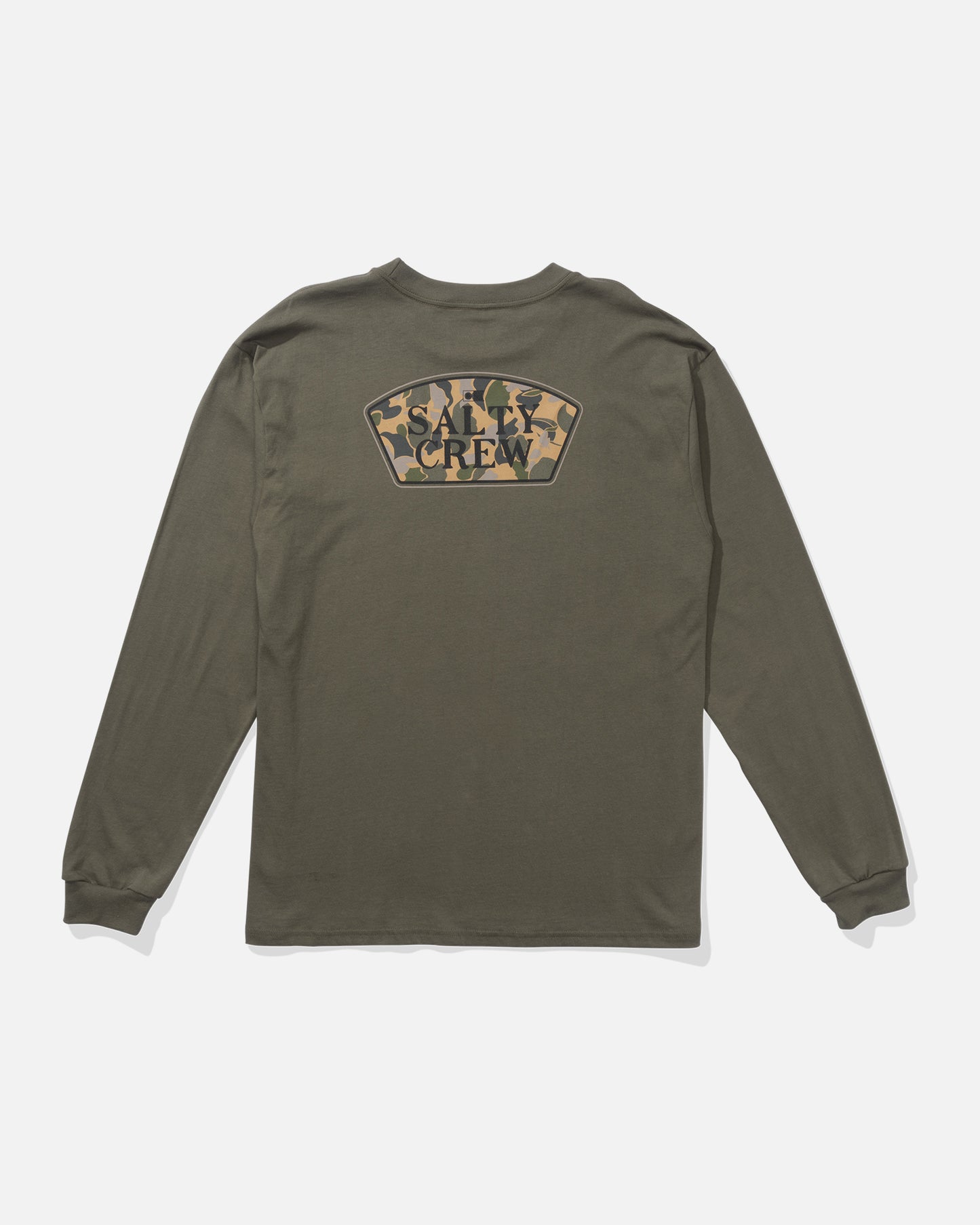 back view of Filler Up Long Sleeve Tee - Dusty Olive