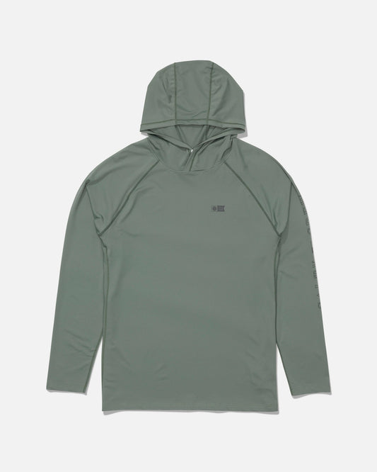 Front view of the Apex Perforated Sunshirt - Agave. 