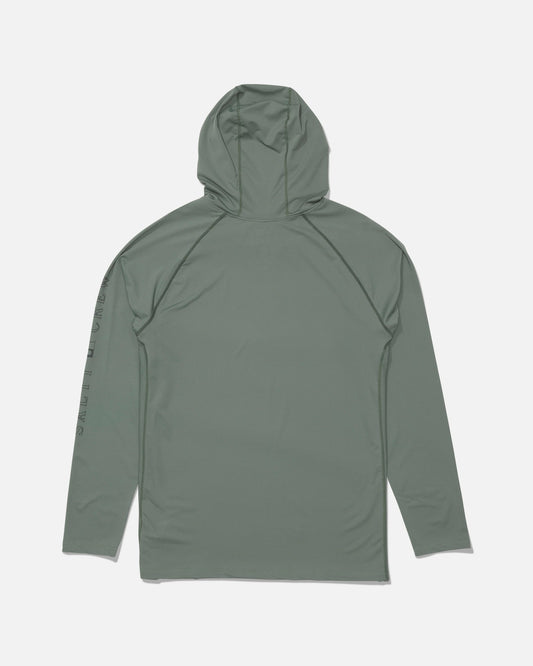 Back view of the Apex Perforated Sunshirt - Agave. 