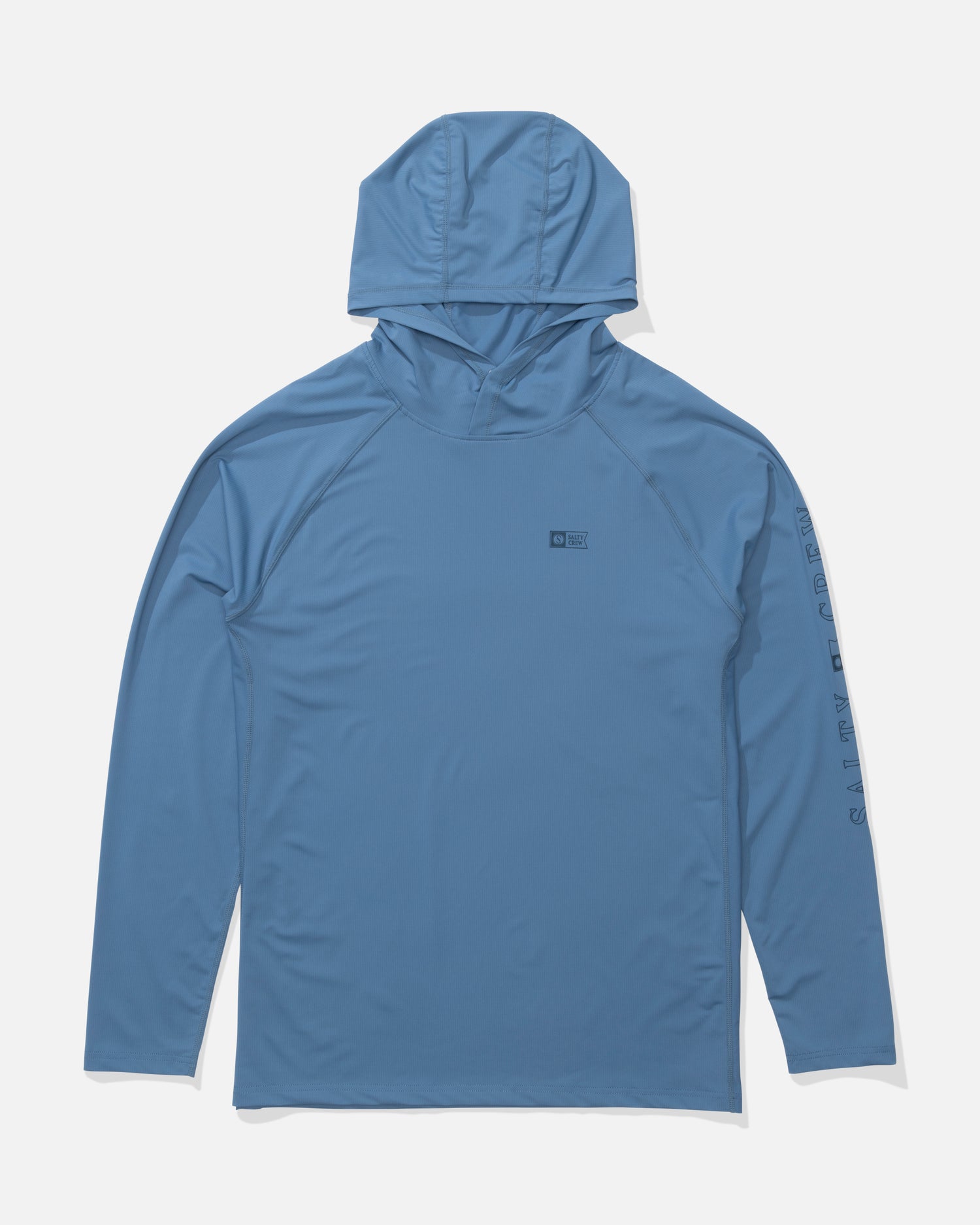 Front view of the Apex Perforated Sunshirt - Captains Blue. 