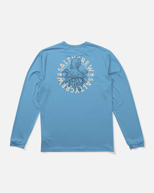 Back view of the Tentacles Long Sleeve Sunshirt - Skyline. 