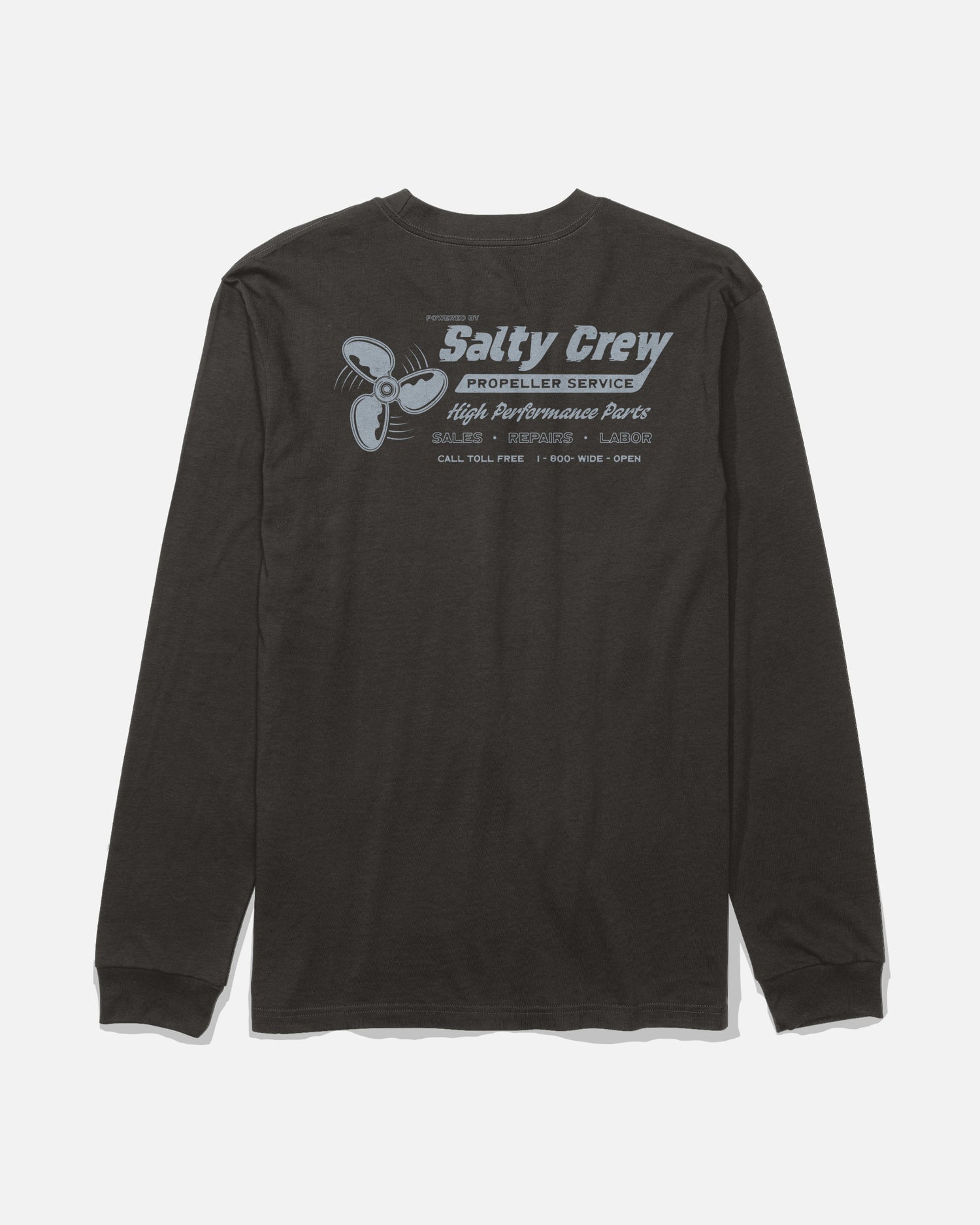 Back view of the Props Long Sleeve Tee - Black. 