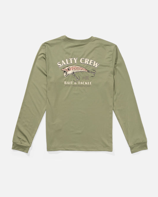 Snag It Boys Ls Sunshirt - Oil Green