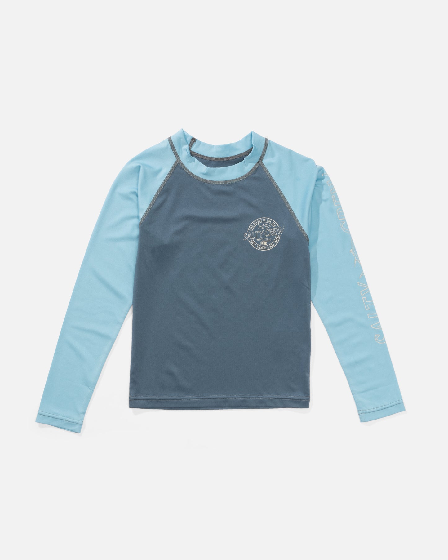 Skewed Boys Long Sleeve Rashguard - Channel Blue
