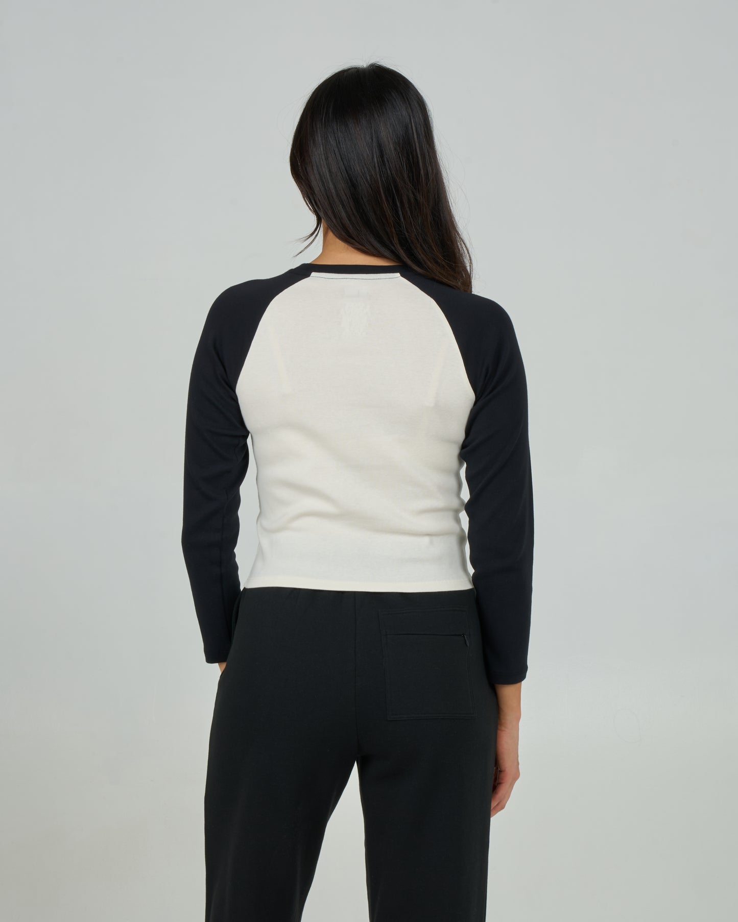 Back view of the Yacht Club Long Sleeve - Black. 