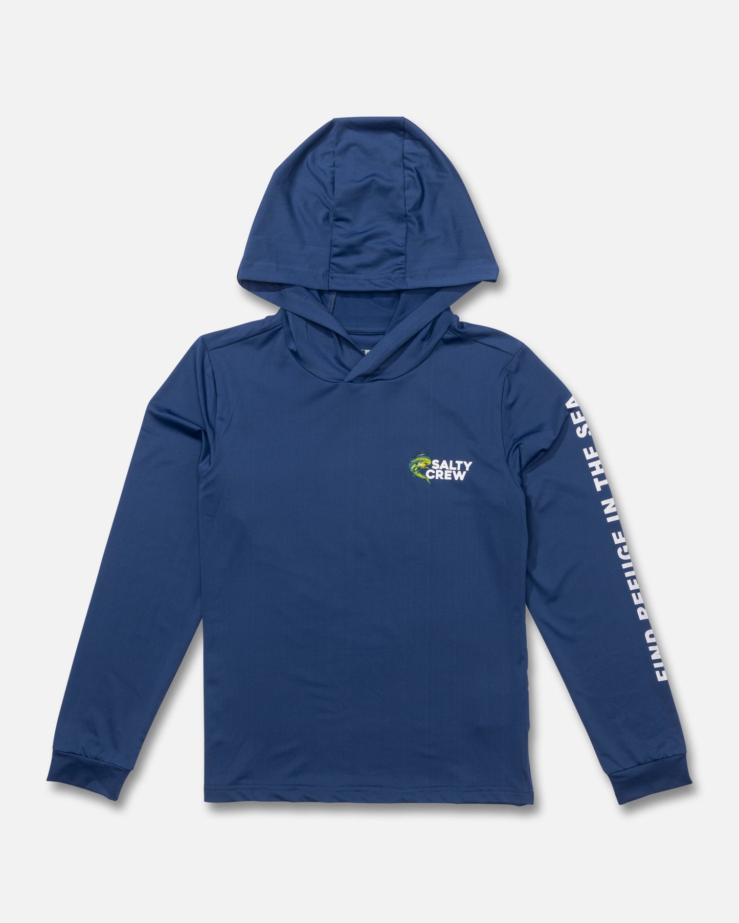Front view of the Mahi Club Boys Sunshirt - True Navy. 