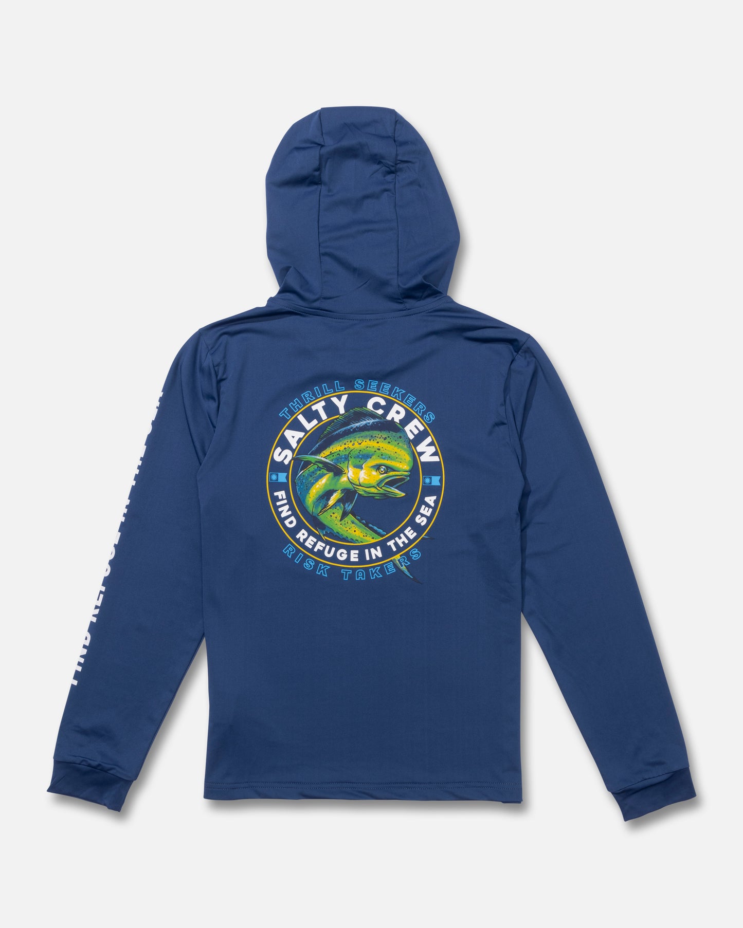 Back view of the Mahi Club Boys Sunshirt - True Navy. 