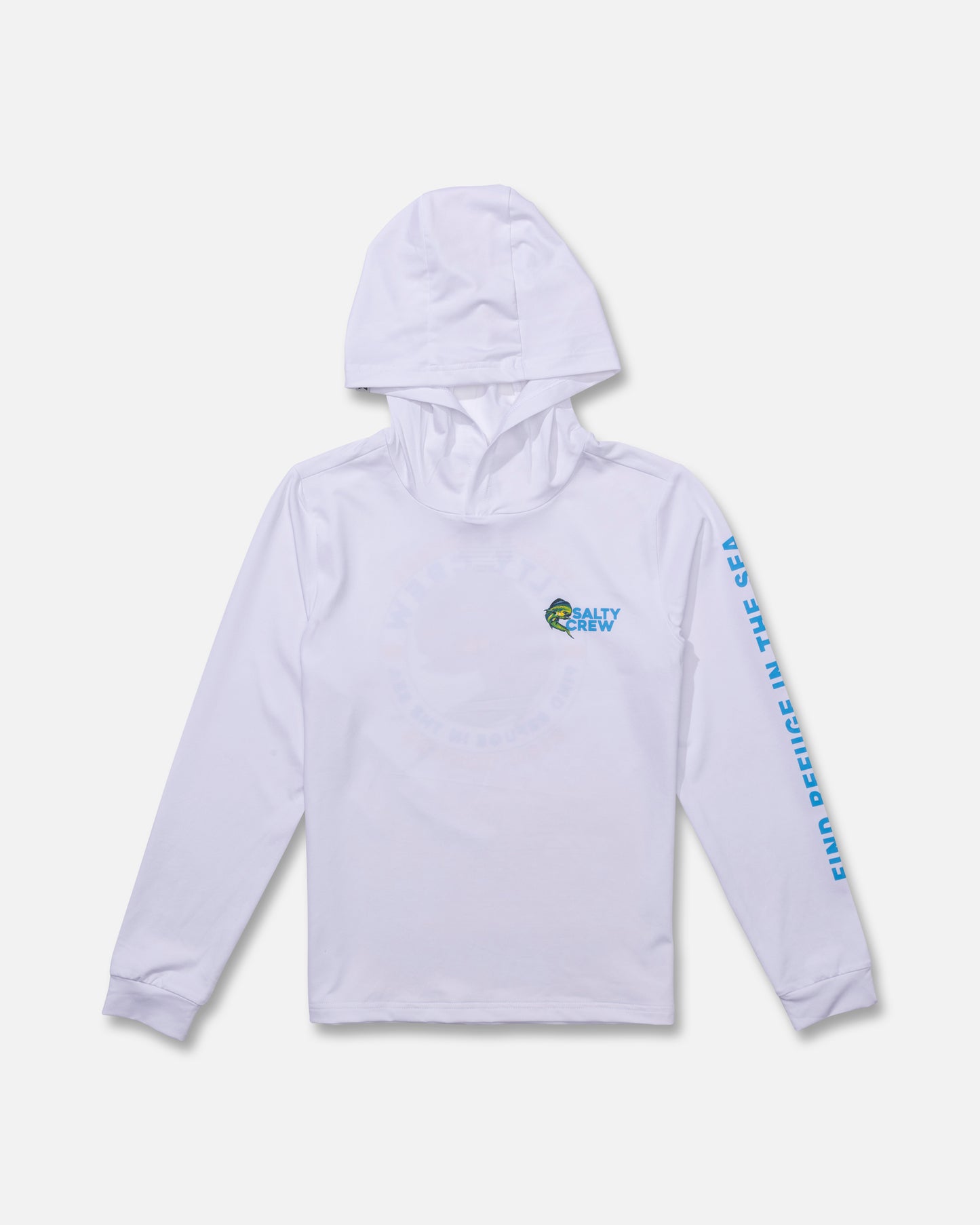 Front view of the Mahi Club Boys Sunshirt - White. 