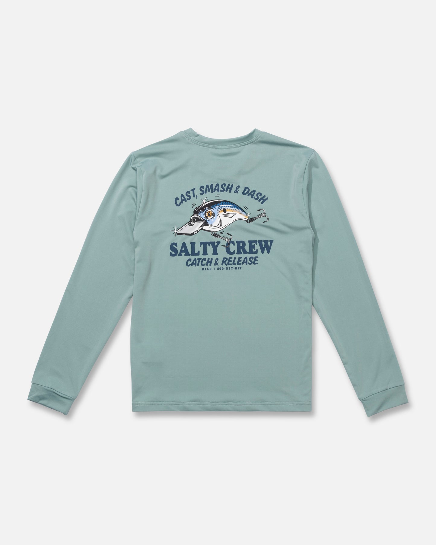 Back view of the Short Bill Boys Sunshirt - Mackerel. 