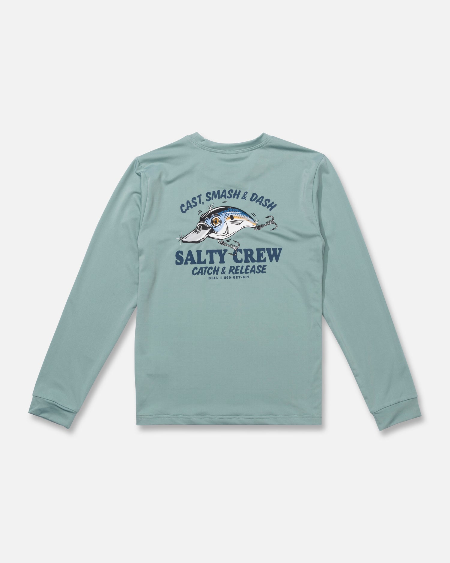 Back view of the Short Bill Boys Sunshirt - Mackerel. 
