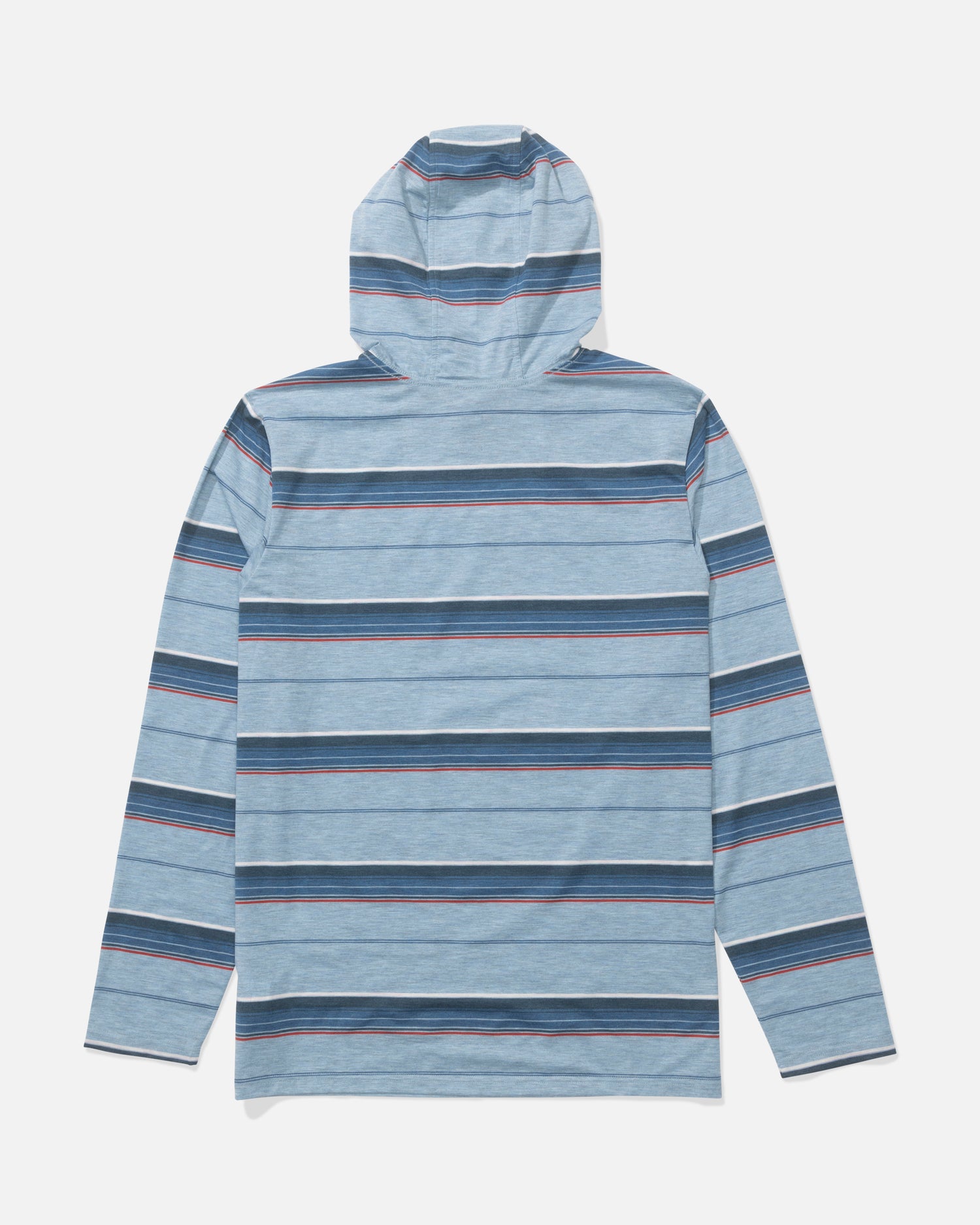 Back view of the Seaway UV Hoodie - Mineral Blue. 