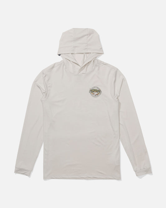 Front view of the Jimmy Hooded Sunshirt - Athletic Heather. 