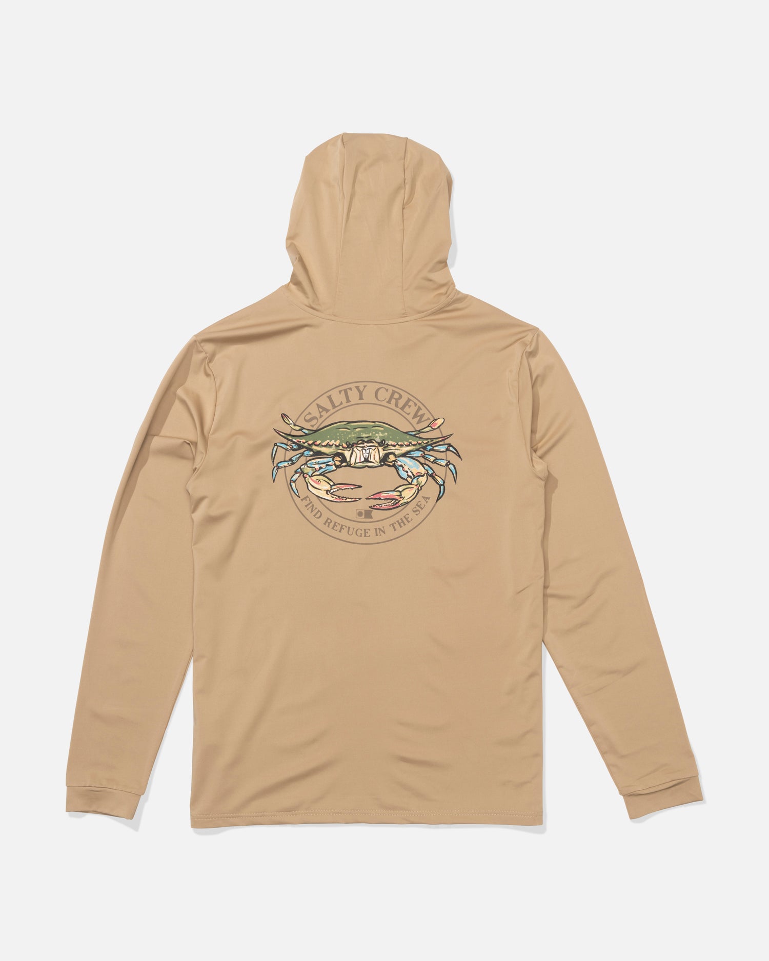 Back view of the Jimmy Hooded Sunshirt - Khaki.