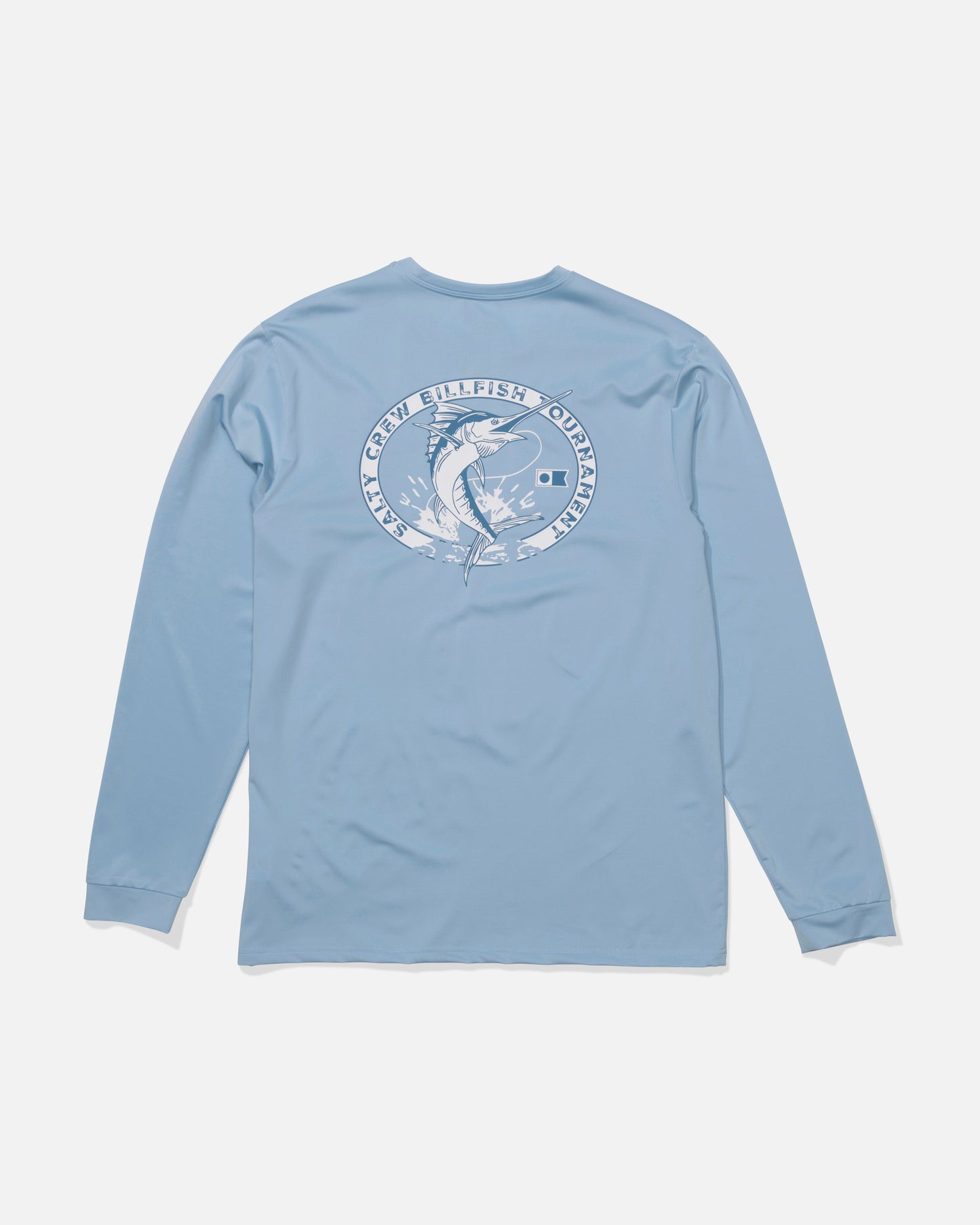 Back view of the Shootout Long Sleeve Sunshirt - Clear Sky. 
