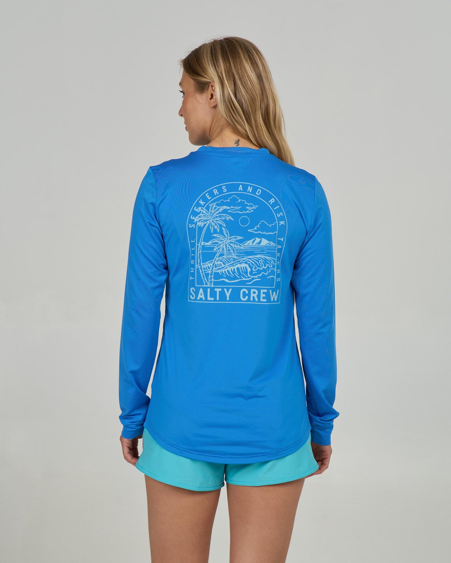 Back view of the Archway Sunshirt - Bold Blue. 