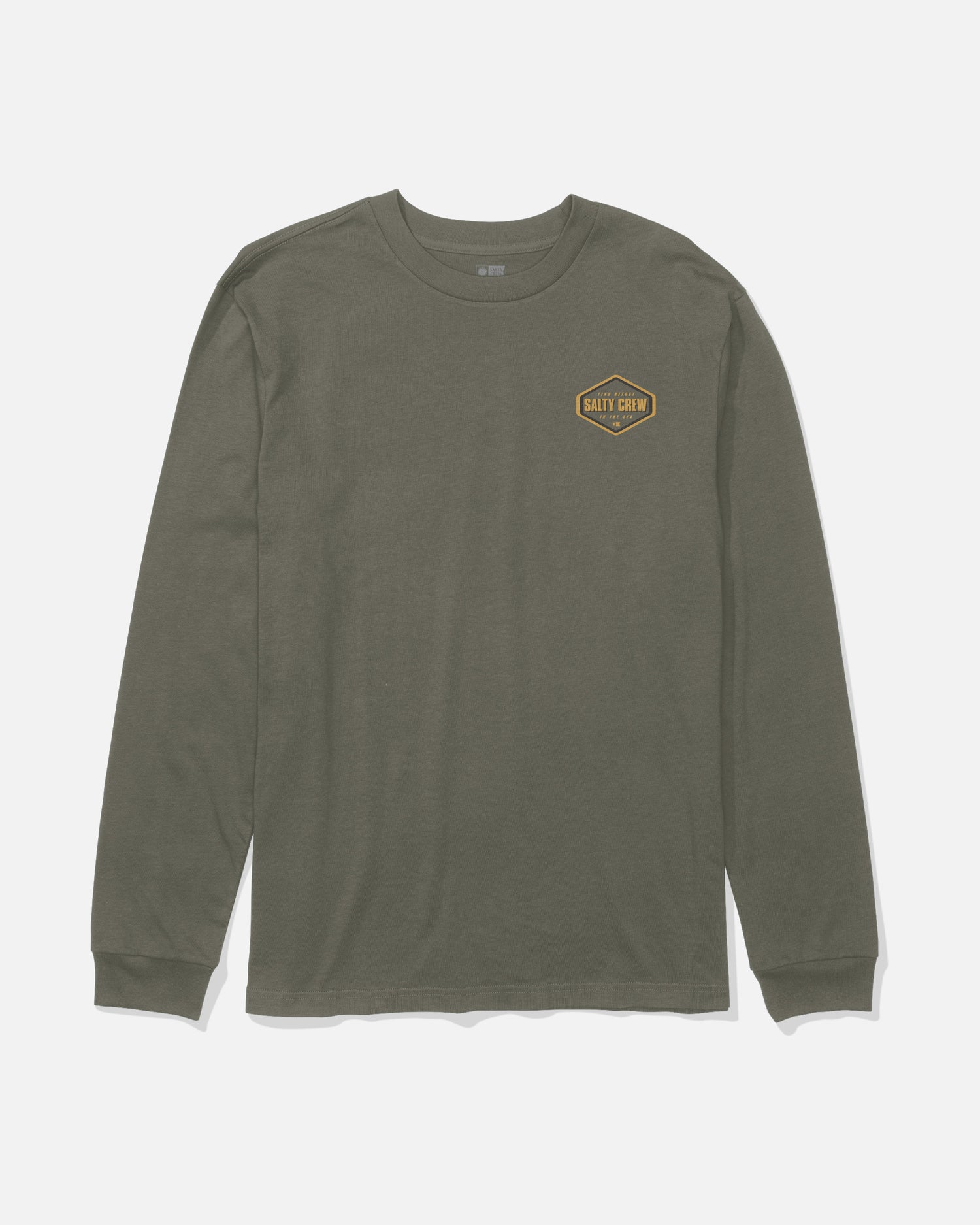 Front view of the Shapely Long Sleeve Tee - Dusty Olive. 