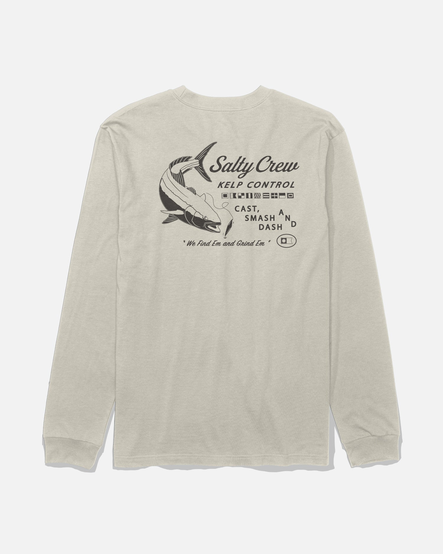 Back view of the Kelp Control Long Sleeve Tee - Bone. 